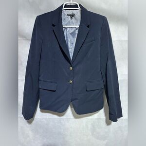 J Crew Womens 12 Blazer Navy Blue Gold Button School Boy Jacket Classic Preppy